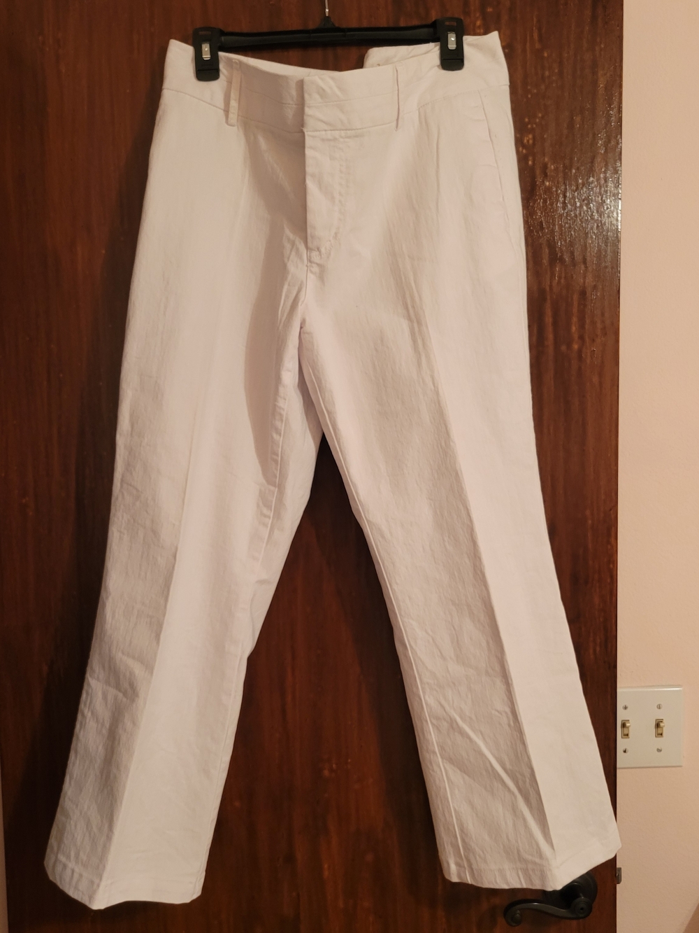 Apostrophe White Wide-Leg Cotton Blend Pants